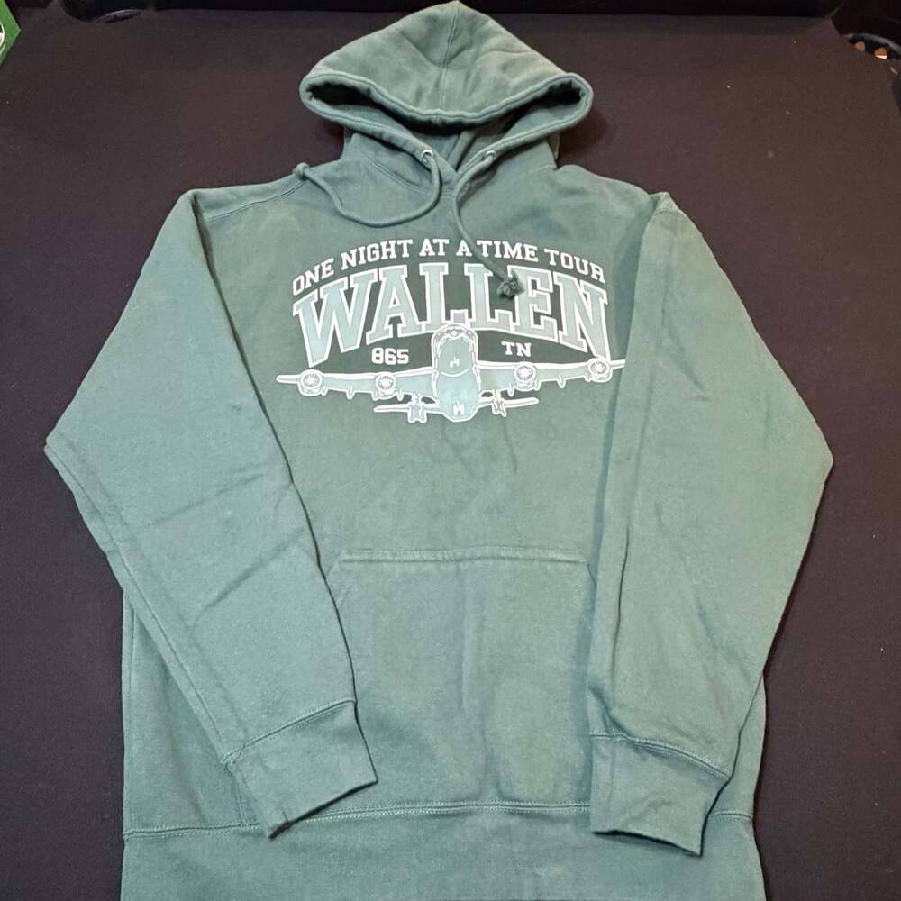 Morgan Wallen One Night At A Time World Tour Hoodie Green sz M